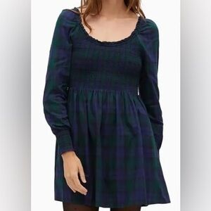 Hill House The Norah Nap Dress in Tartan, XXS NWT